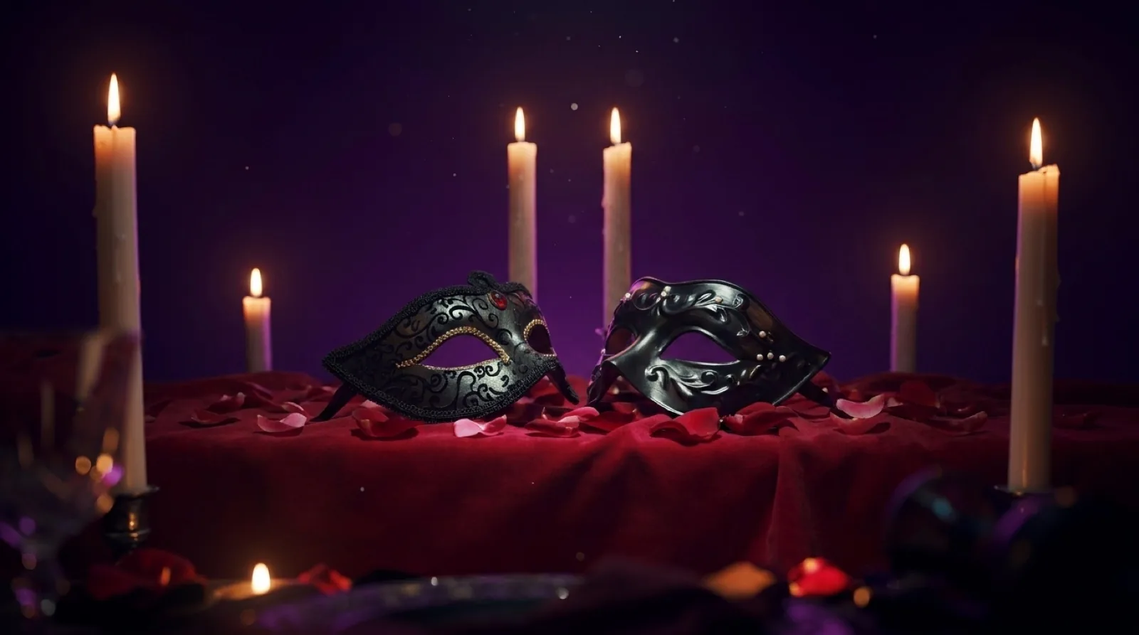 A masquerade mask with a question mark made of stars